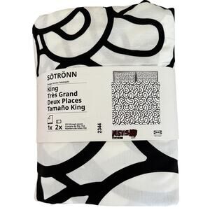 IKEA SOTRONN Black & White Pattern King Duvet Cover & Pillowcases